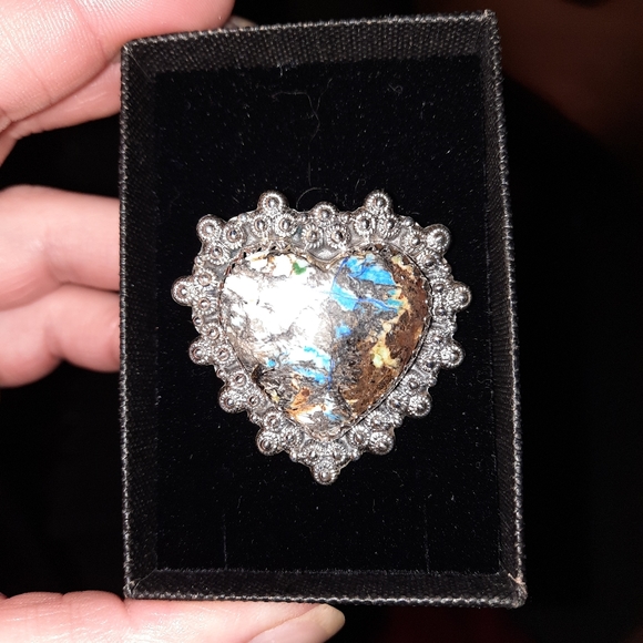 925 Sterling Silver Genuine Russian Azurite Ring - Picture 3 of 11